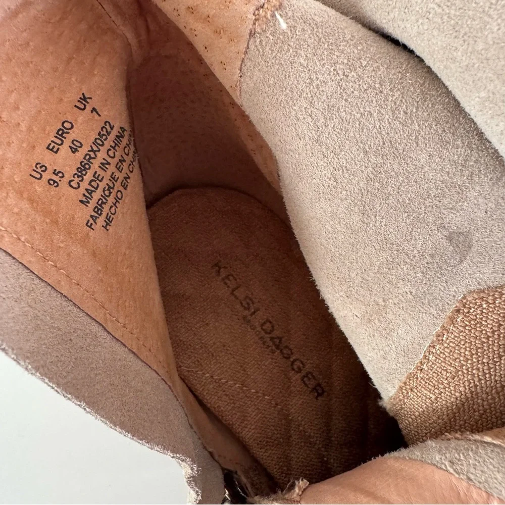 Kelsi‎ Dagger Logan Fawn Over The Knee Tan Light Brown Suede Boots Size 9.5